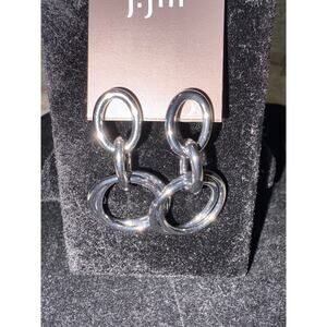NWT J Jill Hammered Silver tone Teardrop Dangle Earrings